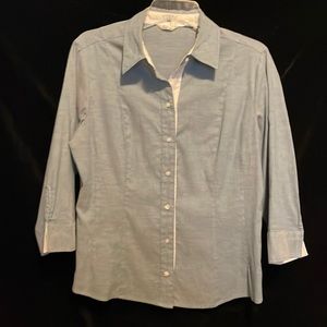 RIDERS by LEE BUTTON DOWN BLUE SHIRT SIZE MEDIUM